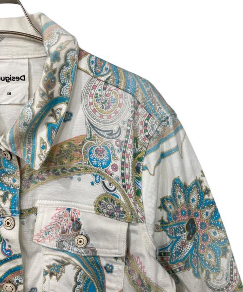 Desigual（デシグアル）Desigual (デシグアル) 総柄デニムジャケット ホワイト サイズ:38の古着・服飾アイテム