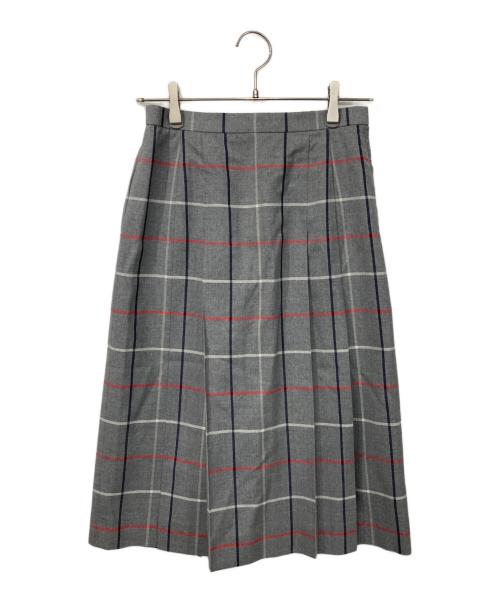 Burberry's（バーバリー）Burberry's (バーバリー) チェックスカート グレー サイズ:9ARの古着・服飾アイテム