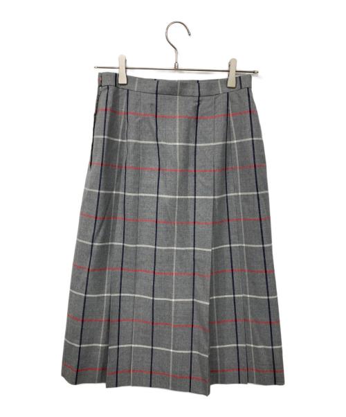 Burberry's（バーバリー）Burberry's (バーバリー) チェックスカート グレー サイズ:9ARの古着・服飾アイテム