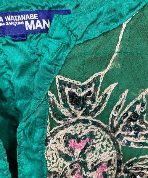 COMME des GARCONS JUNYA WATANABE MAN（コム デ ギャルソン ジュンヤ ワタナベ マン）COMME des GARCONS JUNYA WATANABE MAN (コム デ ギャルソン ジュンヤ ワタナベ マン) スパンコールTシャツ グリーン サイズ:Lの古着・服飾アイテム