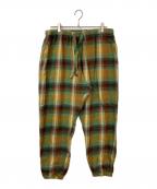 South2 West8サウスツー ウエストエイト）の古着「コットンオンブレチェックイージーパンツ」｜イエロー×グリーン