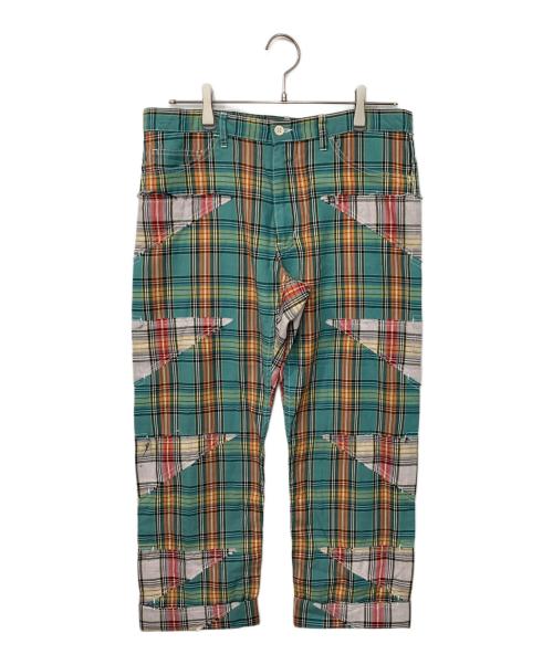 COMME des GARCONS HOMME PLUS（コムデギャルソンオムプリュス）COMME des GARCONS HOMME PLUS (コムデギャルソンオムプリュス) チェック柄パンツ グリーン サイズ:Mの古着・服飾アイテム