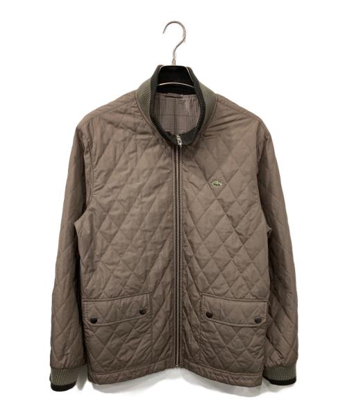 LACOSTE（ラコステ）LACOSTE (ラコステ) 襟ニットリバーシブルキルティングジャケット ブラウン サイズ:52の古着・服飾アイテム