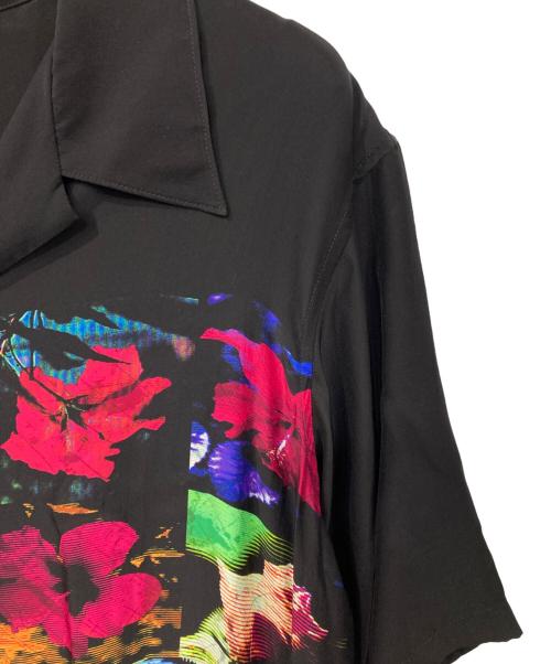 Yohji Yamamoto pour homme（ヨウジヤマモト プールオム）Yohji Yamamoto pour homme (ヨウジヤマモト プールオム) オープンカラーシルクロングシャツ ブラック サイズ:2の古着・服飾アイテム