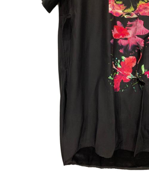 Yohji Yamamoto pour homme（ヨウジヤマモト プールオム）Yohji Yamamoto pour homme (ヨウジヤマモト プールオム) オープンカラーシルクロングシャツ ブラック サイズ:2の古着・服飾アイテム