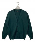 green label relaxingグリーンレーベルリラクシング）の古着「ポリエステル ウール ミラノリブ Vネック カーディガン」｜グリーン