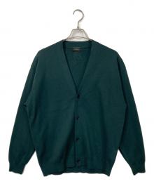 green label relaxing（グリーンレーベルリラクシング）の古着「ポリエステル ウール ミラノリブ Vネック カーディガン」｜グリーン