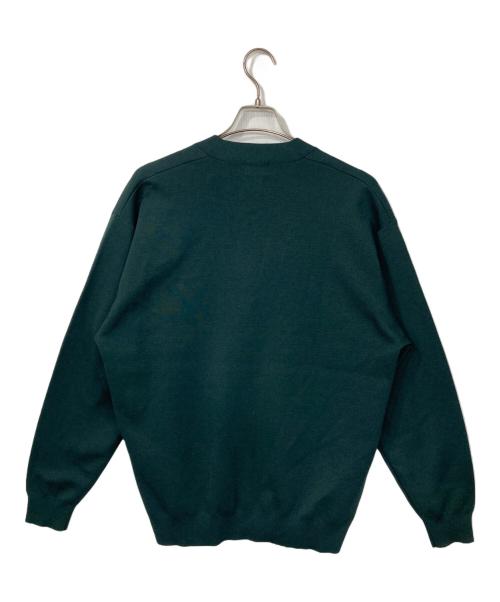 green label relaxing（グリーンレーベルリラクシング）green label relaxing (グリーンレーベルリラクシング) ポリエステル ウール ミラノリブ Vネック カーディガン グリーン サイズ:XLの古着・服飾アイテム