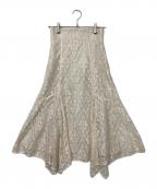 JILL BY JILLSTUARTジル バイ ジルスチュアート）の古着「シャイニーダマスクレース スカート」｜アイボリー