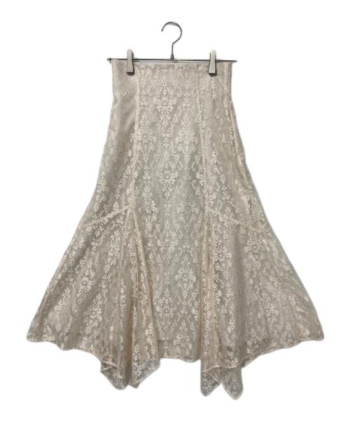 JILL BY JILLSTUART（ジル バイ ジルスチュアート）JILL BY JILLSTUART (ジル バイ ジルスチュアート) シャイニーダマスクレース スカート アイボリー サイズ:Mの古着・服飾アイテム