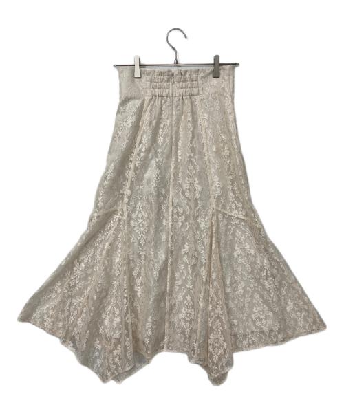JILL BY JILLSTUART（ジル バイ ジルスチュアート）JILL BY JILLSTUART (ジル バイ ジルスチュアート) シャイニーダマスクレース スカート アイボリー サイズ:Mの古着・服飾アイテム