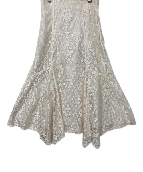 JILL BY JILLSTUART（ジル バイ ジルスチュアート）JILL BY JILLSTUART (ジル バイ ジルスチュアート) シャイニーダマスクレース スカート アイボリー サイズ:Mの古着・服飾アイテム