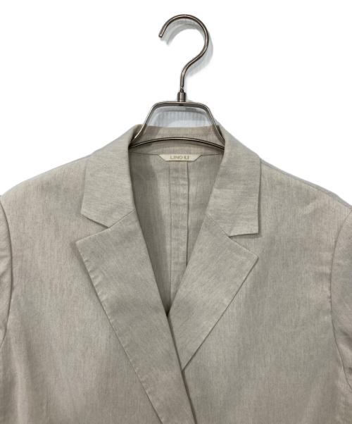 K.T KIYOKO TAKASE（ケーティー キヨコタカセ）K.T KIYOKO TAKASE (ケーティー キヨコタカセ) リネントリアセテートストレッチ ダブルブレストジャケット アイボリー サイズ:9の古着・服飾アイテム