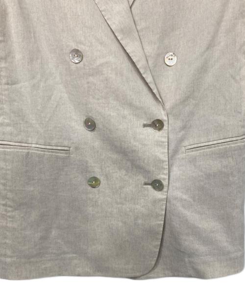 K.T KIYOKO TAKASE（ケーティー キヨコタカセ）K.T KIYOKO TAKASE (ケーティー キヨコタカセ) リネントリアセテートストレッチ ダブルブレストジャケット アイボリー サイズ:9の古着・服飾アイテム