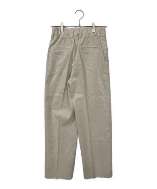K.T KIYOKO TAKASE（ケーティー キヨコタカセ）K.T KIYOKO TAKASE (ケーティー キヨコタカセ) リネントリアセテートストレッチ タックワイドパンツ アイボリー サイズ:Mの古着・服飾アイテム