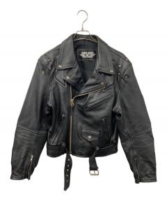 中古・古着通販】666 (666) ダブルライダースジャケット ブラック
