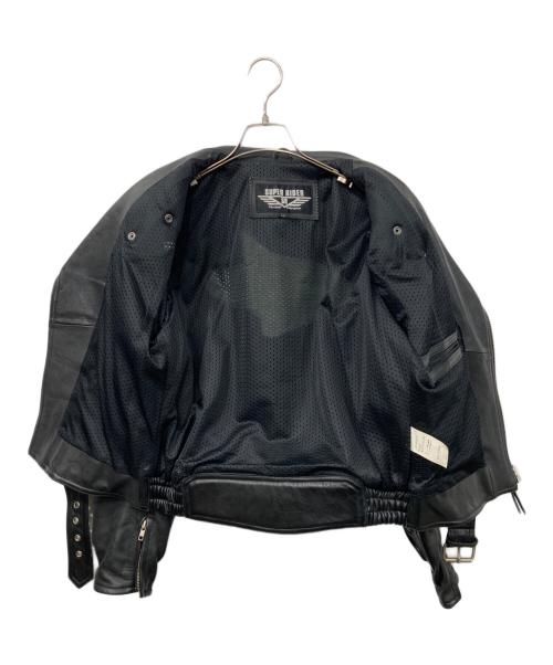 Super Rider（スーパーライダー）Super Rider (スーパーライダー) ダブルライダースジャケット ブラック サイズ:ＬＬの古着・服飾アイテム