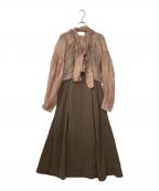 LAGUNA MOONラグナムーン）の古着「LADYボレロレイヤードマーメイドワンピース」｜ブラウン