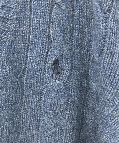 POLO RALPH LAUREN（ポロ・ラルフローレン）POLO RALPH LAUREN (ポロ・ラルフローレン) カシミヤブレンドケーブルニット ブルー サイズ:Sの古着・服飾アイテム