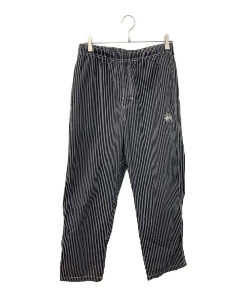 stussy（ステューシー）stussy (ステューシー) Brushed Cotton Relaxed Pant ブラック×ホワイト サイズ:Mの古着・服飾アイテム