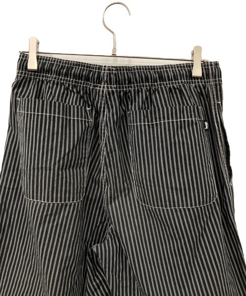 stussy（ステューシー）stussy (ステューシー) Brushed Cotton Relaxed Pant ブラック×ホワイト サイズ:Mの古着・服飾アイテム
