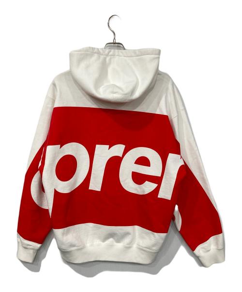 SUPREME（シュプリーム）Supreme (シュプリーム) 21SS big Logo Hooded Sweatshirt ホワイト×レッド サイズ:Mの古着・服飾アイテム
