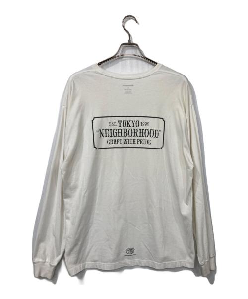 NEIGHBORHOOD（ネイバーフッド）NEIGHBORHOOD (ネイバーフッド) ワンポイント長袖Tシャツ ホワイト サイズ:Lの古着・服飾アイテム
