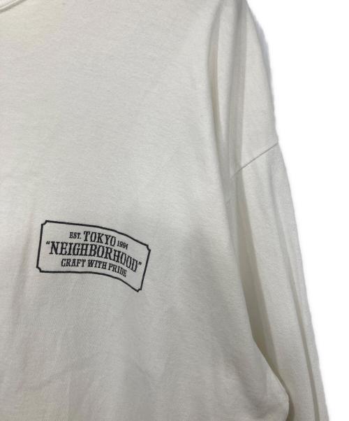 NEIGHBORHOOD（ネイバーフッド）NEIGHBORHOOD (ネイバーフッド) ワンポイント長袖Tシャツ ホワイト サイズ:Lの古着・服飾アイテム