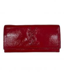 Yves Saint Laurent（イヴサンローラン）の古着「ロゴステッチ長財布」｜レッド