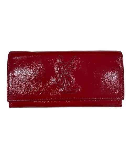 Yves Saint Laurent（イヴサンローラン）Yves Saint Laurent (イヴサンローラン) ロゴステッチ長財布 レッドの古着・服飾アイテム