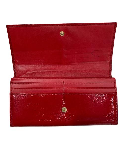 Yves Saint Laurent（イヴサンローラン）Yves Saint Laurent (イヴサンローラン) ロゴステッチ長財布 レッドの古着・服飾アイテム
