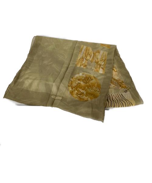 Salvatore Ferragamo（サルヴァトーレ フェラガモ）Salvatore Ferragamo (サルヴァトーレ フェラガモ) シルクスカーフ カーキの古着・服飾アイテム