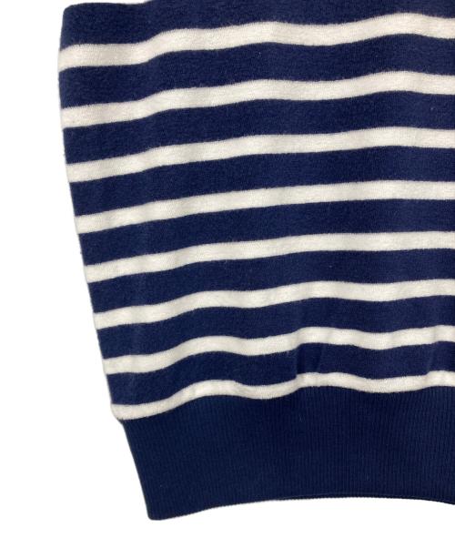 POLO RALPH LAUREN（ポロ・ラルフローレン）POLO RALPH LAUREN (ポロ・ラルフローレン) パイル地スキッパーポロシャツ ネイビー×ホワイト サイズ:XSの古着・服飾アイテム