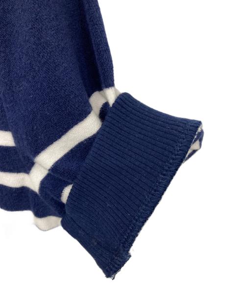 POLO RALPH LAUREN（ポロ・ラルフローレン）POLO RALPH LAUREN (ポロ・ラルフローレン) パイル地スキッパーポロシャツ ネイビー×ホワイト サイズ:XSの古着・服飾アイテム