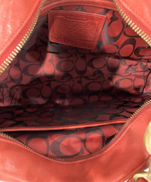 COACH（コーチ）COACH (コーチ) レザーワンショルダーバッグ レッドの古着・服飾アイテム