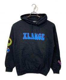 X-LARGE（エクストララージ）の古着「FLOWER PULLOVER HOODED SWEAT」｜ブラック