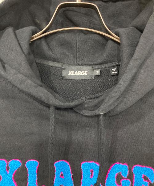 X-LARGE（エクストララージ）X-LARGE (エクストララージ) FLOWER PULLOVER HOODED SWEAT ブラック サイズ:Mの古着・服飾アイテム