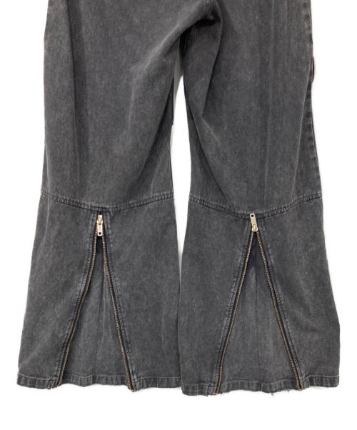 NO ID.（ノーアイディー）NO ID. (ノーアイディー) フラップZIPワイドパンツ ブラック サイズ:2の古着・服飾アイテム