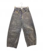UNGRIDアングリッド）の古着「フロッキー起毛カーブデニム」｜グレー