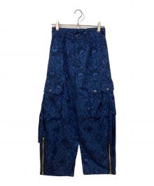 Casper John（キャスパージョン）の古着「Jacquard parachute cargo pants」｜ブルー