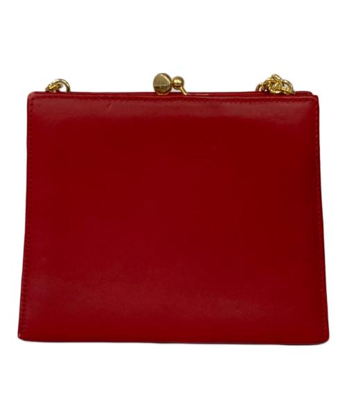 Salvatore Ferragamo（サルヴァトーレ フェラガモ）Salvatore Ferragamo (サルヴァトーレ フェラガモ) ヴァラリボンチェーンショルダーバッグ レッドの古着・服飾アイテム
