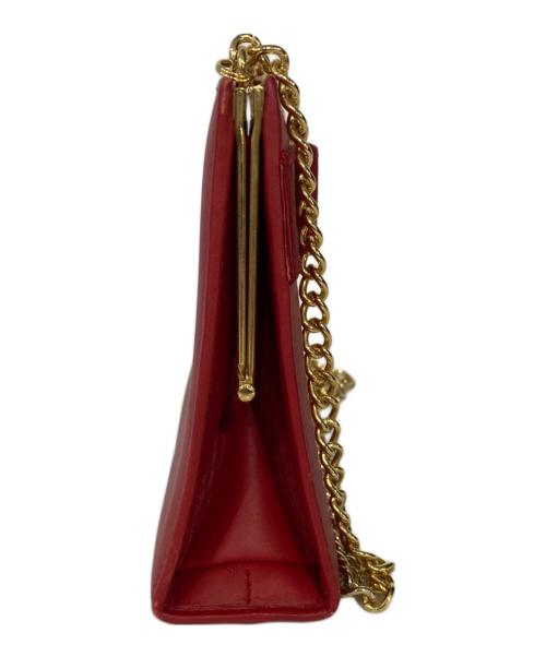 Salvatore Ferragamo（サルヴァトーレ フェラガモ）Salvatore Ferragamo (サルヴァトーレ フェラガモ) ヴァラリボンチェーンショルダーバッグ レッドの古着・服飾アイテム