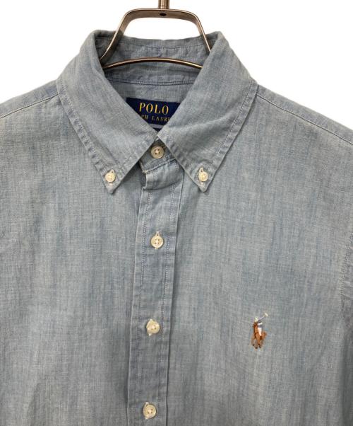 POLO RALPH LAUREN（ポロ・ラルフローレン）POLO RALPH LAUREN (ポロ・ラルフローレン) シャンブレー半袖シャツ インディゴ サイズ:SPの古着・服飾アイテム