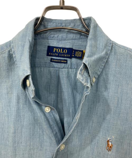 POLO RALPH LAUREN（ポロ・ラルフローレン）POLO RALPH LAUREN (ポロ・ラルフローレン) シャンブレー半袖シャツ インディゴ サイズ:SPの古着・服飾アイテム