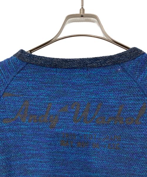 Andy Warhol by HYSTERIC GLAMOUR（アンディーウォーホルバイヒステリックグラマー）Andy Warhol by HYSTERIC GLAMOUR (アンディーウォーホルバイヒステリックグラマー) 切替ニット ブルー×ネイビー サイズ:FREEの古着・服飾アイテム