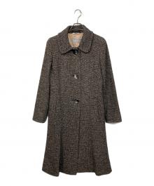 MaxMara（マックスマーラ）の古着「ベルト付ツイードコート」｜グレー