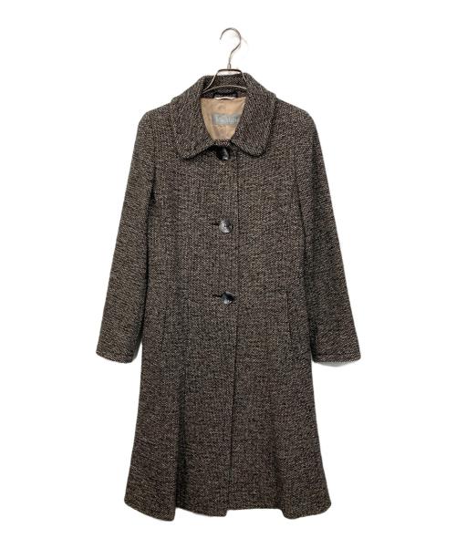 MaxMara（マックスマーラ）MaxMara (マックスマーラ) ベルト付ツイードコート グレー サイズ:42の古着・服飾アイテム