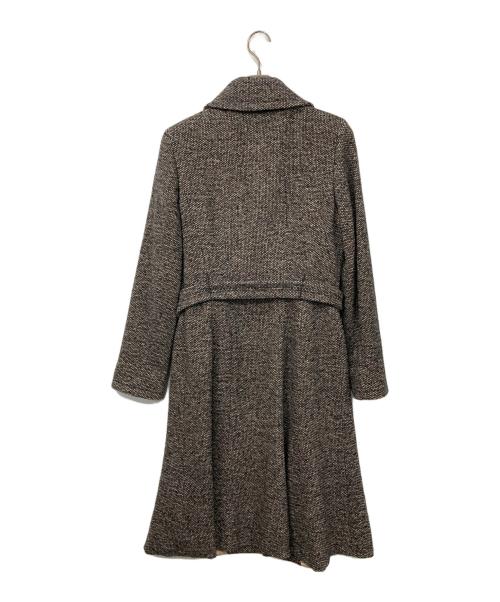 MaxMara（マックスマーラ）MaxMara (マックスマーラ) ベルト付ツイードコート グレー サイズ:42の古着・服飾アイテム