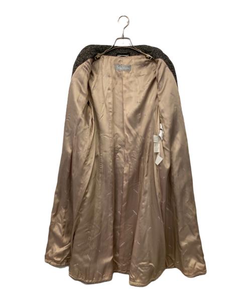MaxMara（マックスマーラ）MaxMara (マックスマーラ) ベルト付ツイードコート グレー サイズ:42の古着・服飾アイテム