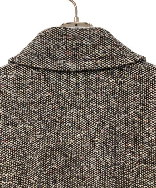 MaxMara（マックスマーラ）MaxMara (マックスマーラ) ベルト付ツイードコート グレー サイズ:42の古着・服飾アイテム
